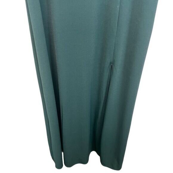 Birdy Grey Crepe Sea Glass Alex Convertible Formal Maxi Gown Slit Dress Size 2XL - Picture 5 of 11